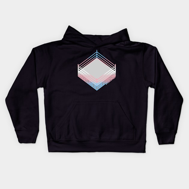 "Wrestling is for Everyone" Trans Transgender Pride Flag Kids Hoodie by eternalMothman